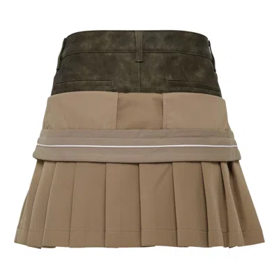 Andersson Bell Inside Out Pleats Skirt In Neutral