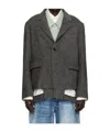 Andersson Bell Inside Out Wool Blazer In Gray