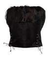 Andersson Bell Isla Shirred Crop Bustier In Black