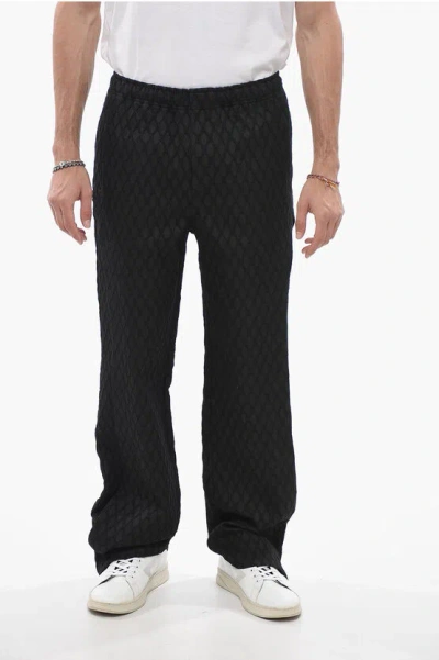Andersson Bell Jacquard Fabric Makeni Pants With Drawstring Waist In Black