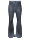 Andersson Bell Blue Dirty Spray Washed Wide Leg Jeans