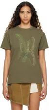 Andersson Bell Khaki Ab Embroidered T-shirt In Khaki