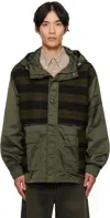 Andersson Bell Khaki Check Layered Jacket In Green