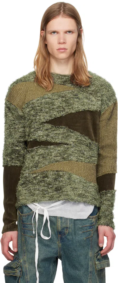 Andersson Bell Khaki Ghillie Color Block Sweater