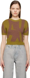 Andersson Bell Khaki Jacquard Sweater In Khaki