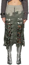 Andersson Bell Khaki Laser Cut Maxi Skirt In Khaki