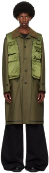 Andersson Bell Khaki Layered Inside-out Coat In Khaki
