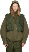 Andersson Bell Khaki Mesh Padded Reversible Vest In Khaki