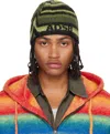 Andersson Bell Khaki Paint Beanie In Green