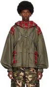 Andersson Bell Harness Hooded Jacket In Khaki