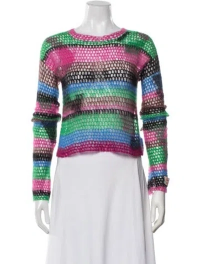 Pre-owned Andersson Bell Kid Mohair Striped Sweater In Pink