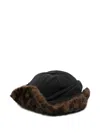 Andersson Bell Knot Faux-fur Trim Cap In Black