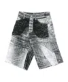 Andersson Bell Lace-panels Denim Shorts In Gray
