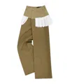 Andersson Bell Lace Pleats Skirt Trousers In Beige/white