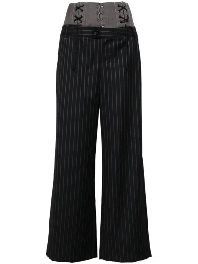 Andersson Bell Lace-up Double Waist Pants In Black