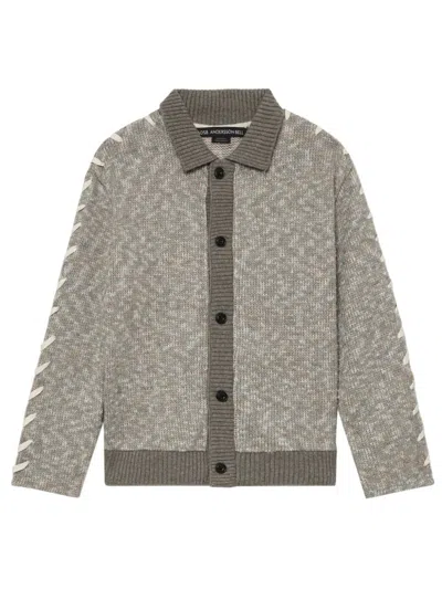 Andersson Bell Lace-up Knitted Cardigan In Neutrals