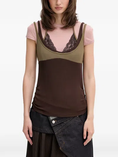 Andersson Bell Lace-trim Layered T-shirt In Multi
