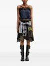 Andersson Bell Patchwork-midikleid Mit Spitzenbesatz In Green