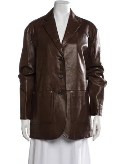 Pre-owned Andersson Bell Lamb Leather Coat In Brown