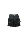 Andersson Bell Black Inside Out Pleats Miniskirt In Black