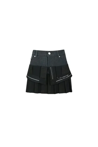 Andersson Bell Layered Black Mini Skirt