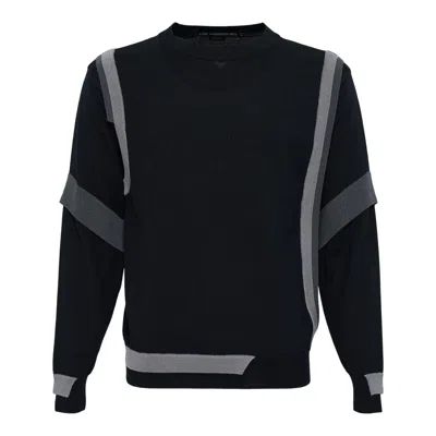 Andersson Bell Multi-layered Crew Neck Sweater In Black