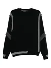 Andersson Bell Multi-layered Crew Neck Sweater In Black
