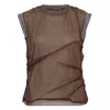 Andersson Bell Logo-patch Layered Blouse In Brown