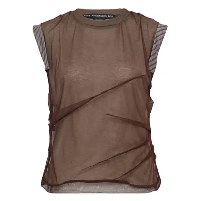 ANDERSSON BELL LAYERED MESH TUCK & DART TOP
