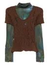 Andersson Bell Layered Pattern Top Set In Brown