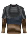 Andersson Bell Layered Striped Sweatshirt In Gray