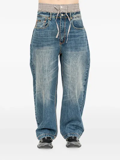 Andersson Bell Layered Wide-leg Jeans In Blue