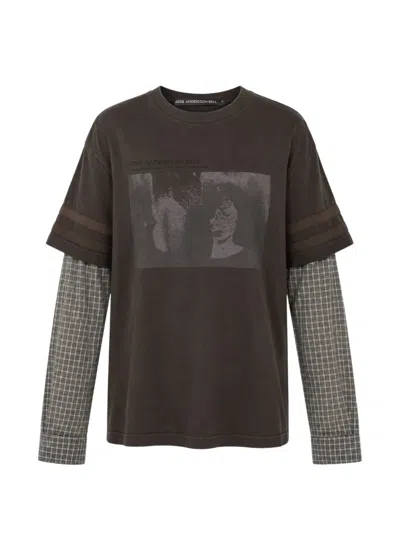 Andersson Bell Layered-sleeve Graphic-print T-shirt In Black