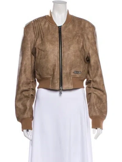Pre-owned Andersson Bell Leather Bomber Jacket In Brown