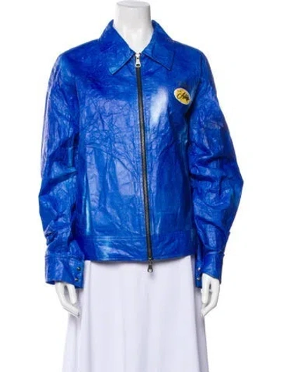 Pre-owned Andersson Bell Leather Jacket W/ Tags In Blue