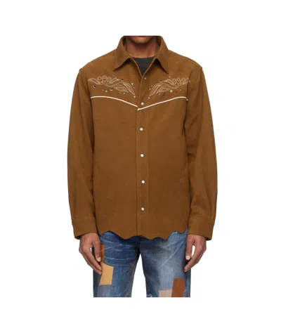 Andersson Bell Lemmans Faux-suede Shirt In Tan