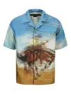 Andersson Bell Lenticular Cowboy Print Shirt In Blue