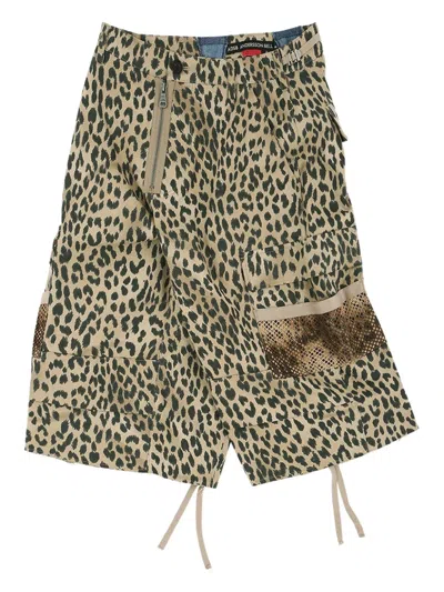 Andersson Bell Leopard-print Cargo Shorts In Multi