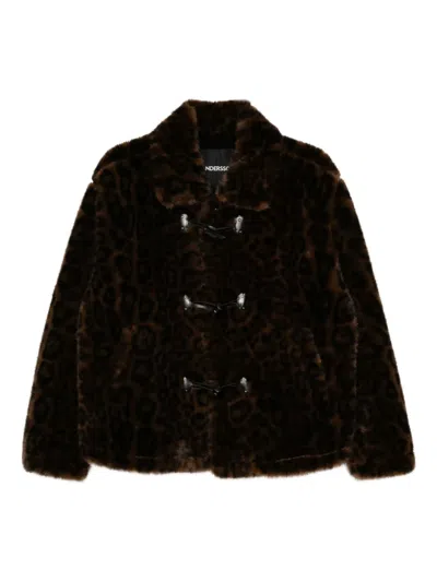Andersson Bell Leopard-print Duffle Jacket In Brown