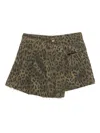 Andersson Bell Leopard-print Pleated Wrap Skort In Green