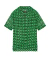 Andersson Bell Letto Sheer Open Collar Shirt In Green