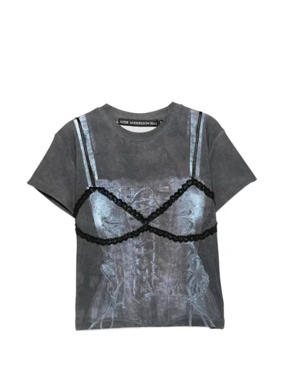 Andersson Bell Lingerie Trompe L'oeil T-shirt In Gray