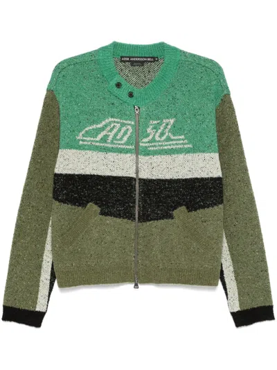Andersson Bell Logo Cardigan In Green