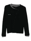 Andersson Bell Button-down Slim-fit Knit Cardigan In Black