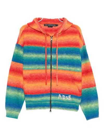 Andersson Bell Logo-embroidered Cardigan In Orange