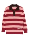 Andersson Bell Logo-embroidered Striped Polo Top In Multi