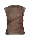 Andersson Bell Logo-patch Layered Blouse In Brown