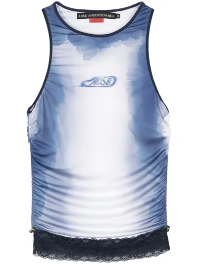 Andersson Bell Logo-print Sleeveless Top In Blue