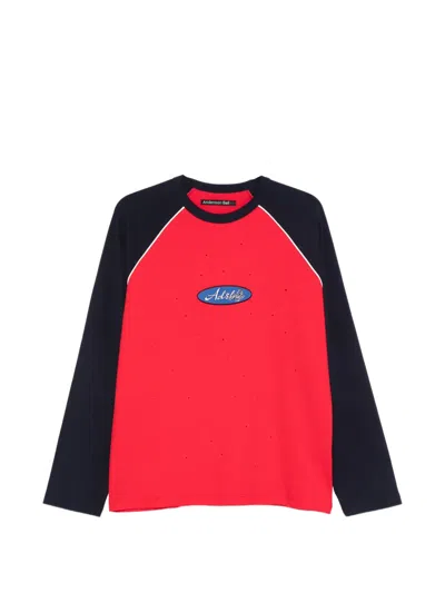 Andersson Bell Long-sleeve Logo T-shirt In Red