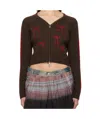 Andersson Bell Ribbon Embroidery Knit Cardigan In Black